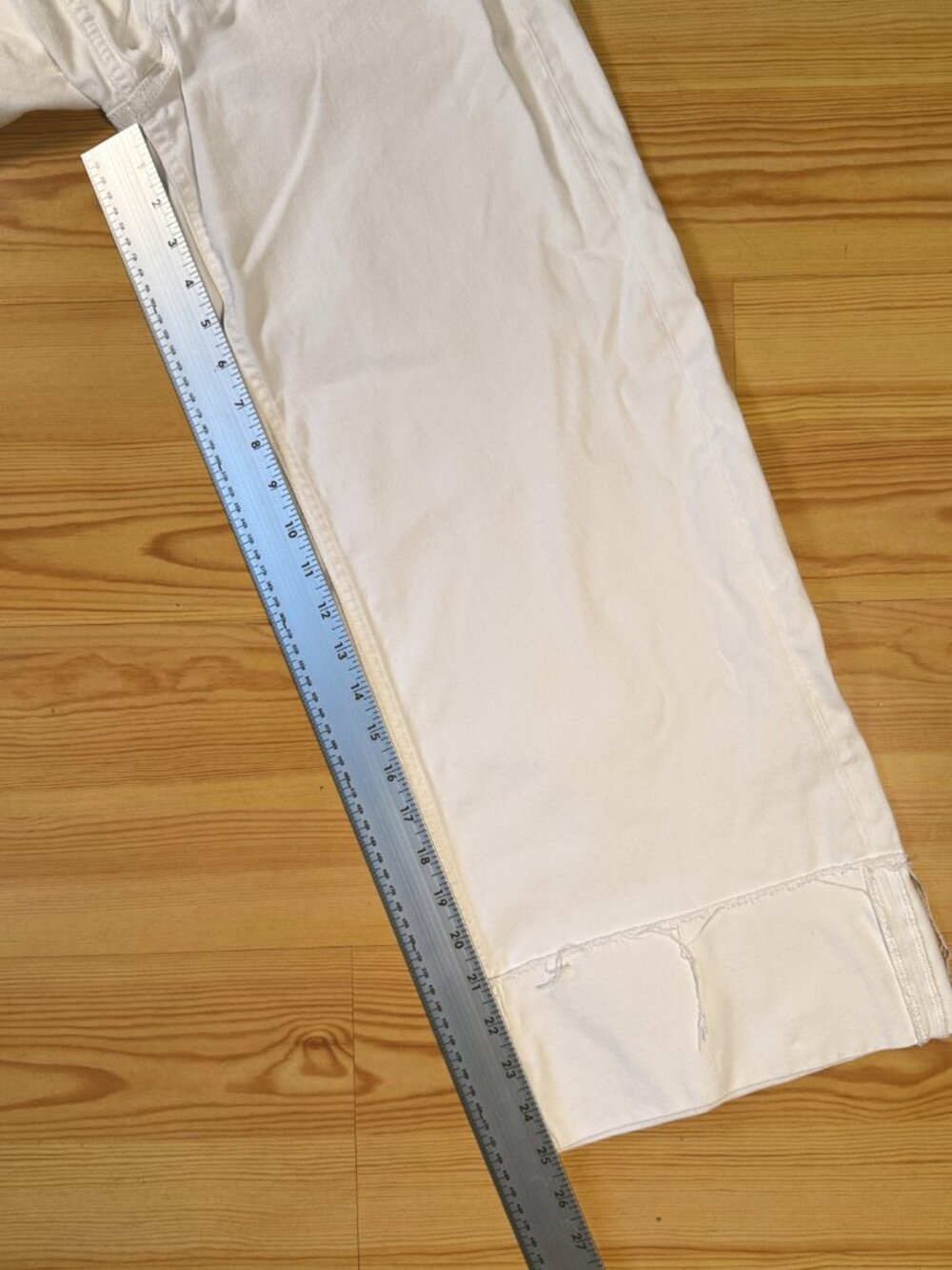 Rag & Bone Women's Size 25 White Wide-Leg Denim Jeans Frayed Hem High Rise - Picture 13 of 16